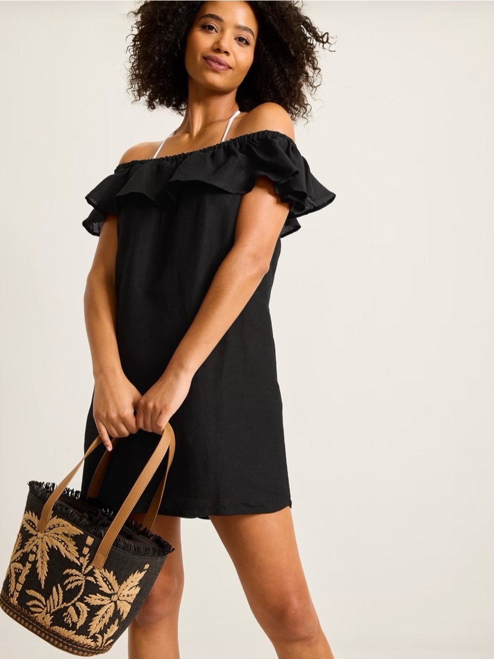 Tommy Bahama St. Lucia Linen-Blend Off-the-Shoulder Coverup Dress